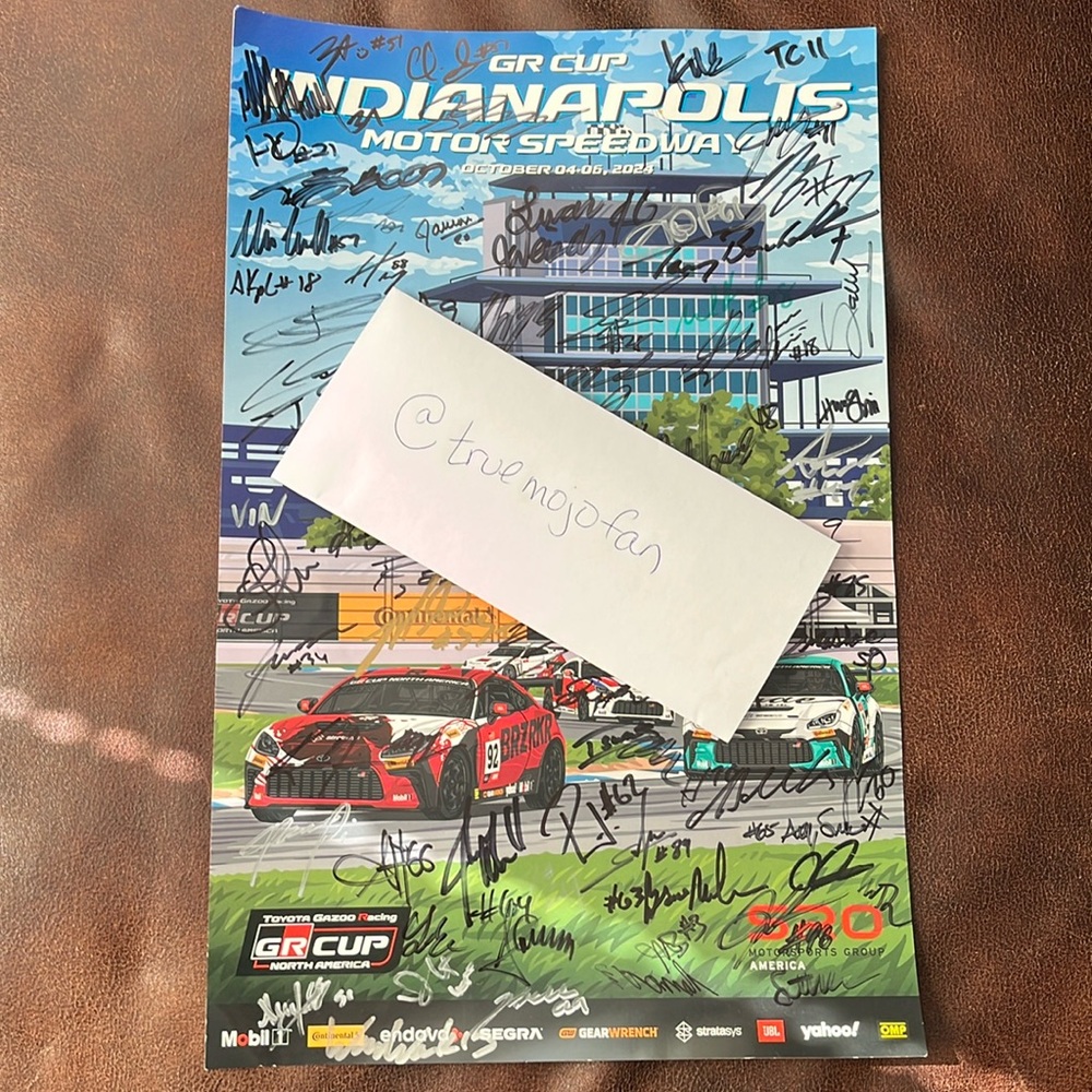 Keanu Reeves Signed Pro Racing Poster GR CUP Indianapolis’s Motor Speedway